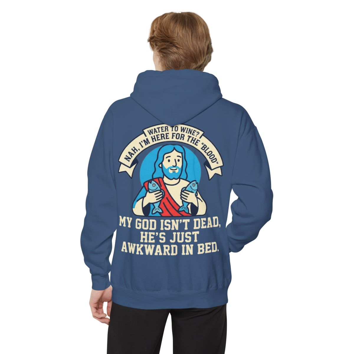 Color: True Navy | Good Book Series Not Dead Awkward In Bed Garment-Dyed Hoodie