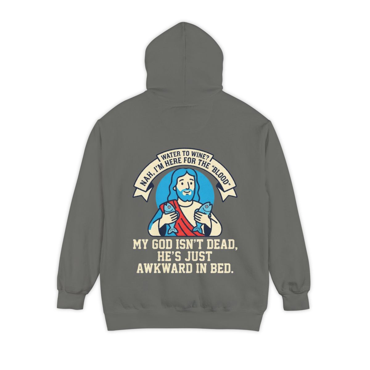Color: Grey | Good Book Series Not Dead Awkward In Bed Garment-Dyed Hoodie