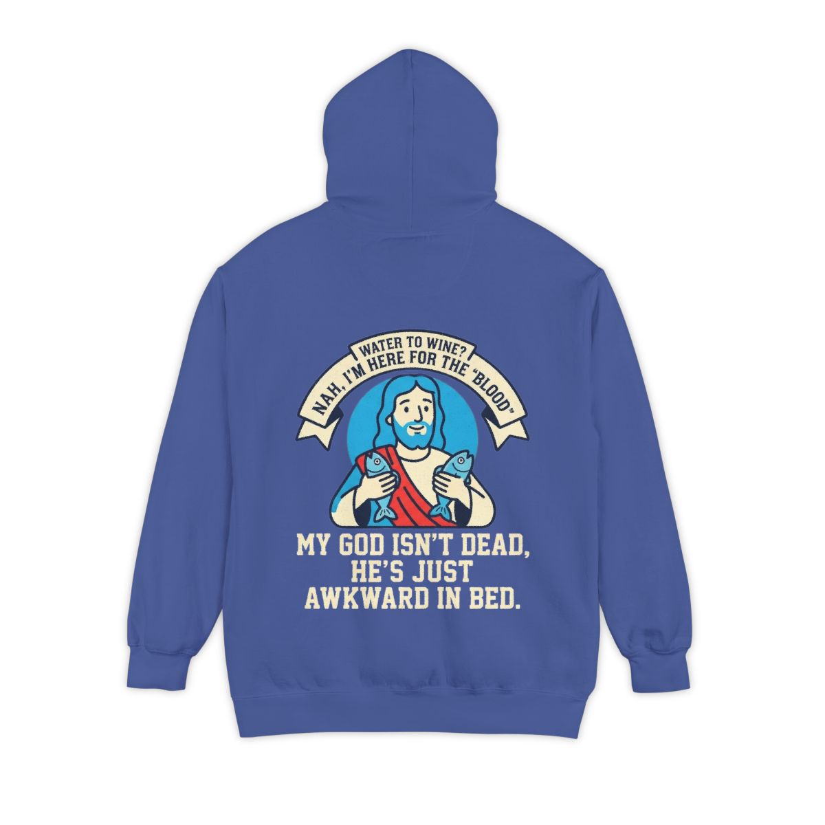 Color: Flo Blue | Good Book Series Not Dead Awkward In Bed Garment-Dyed Hoodie