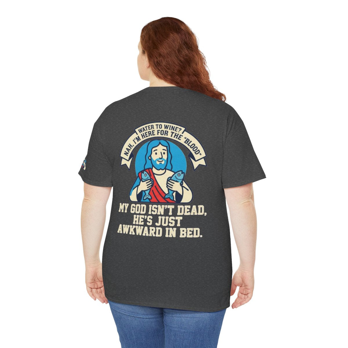 Color: Dark Heather | Good Book Series Not Dead Awkward In Bed Premium Graphic Tee