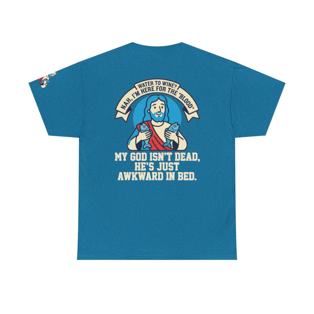 Color: Antique Sapphire | Good Book Series Not Dead Awkward In Bed Premium Graphic Tee