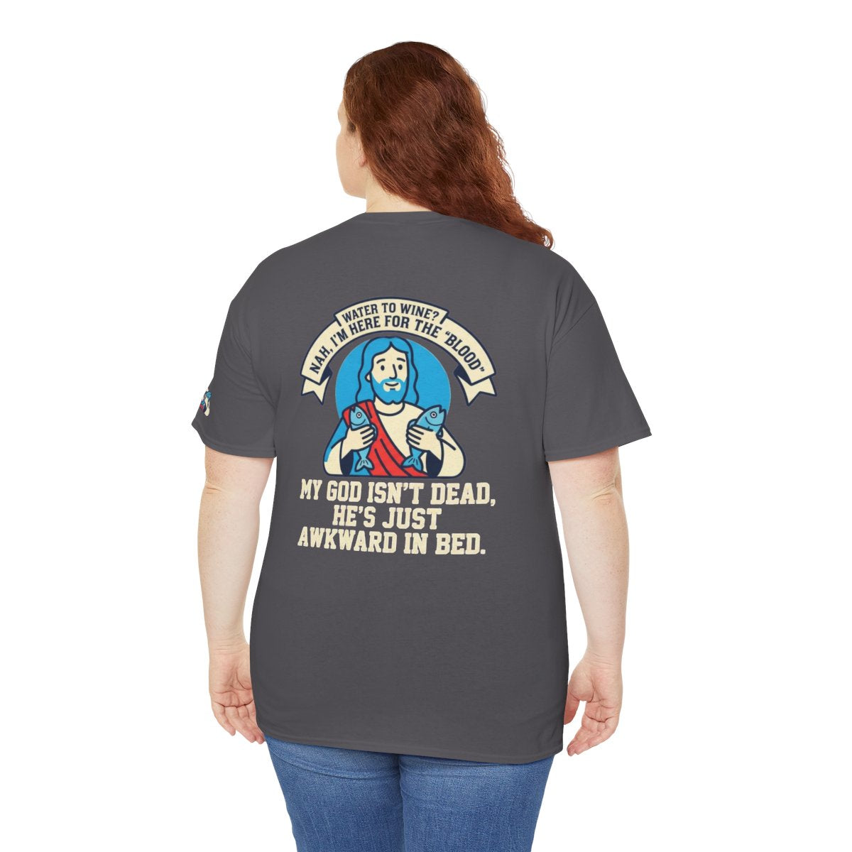 Color: Charcoal | Good Book Series Not Dead Awkward In Bed Premium Graphic Tee