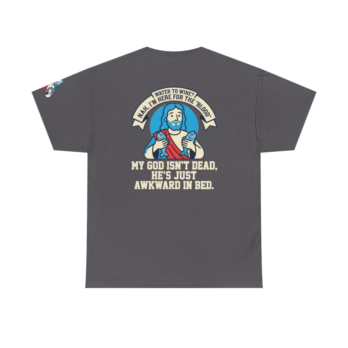 Color: Charcoal | Good Book Series Not Dead Awkward In Bed Premium Graphic Tee