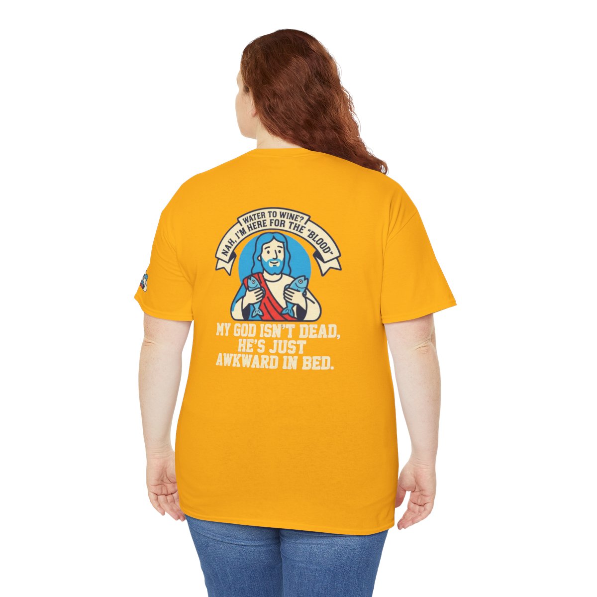 Color: Gold | Good Book Series Not Dead Awkward In Bed Premium Graphic Tee