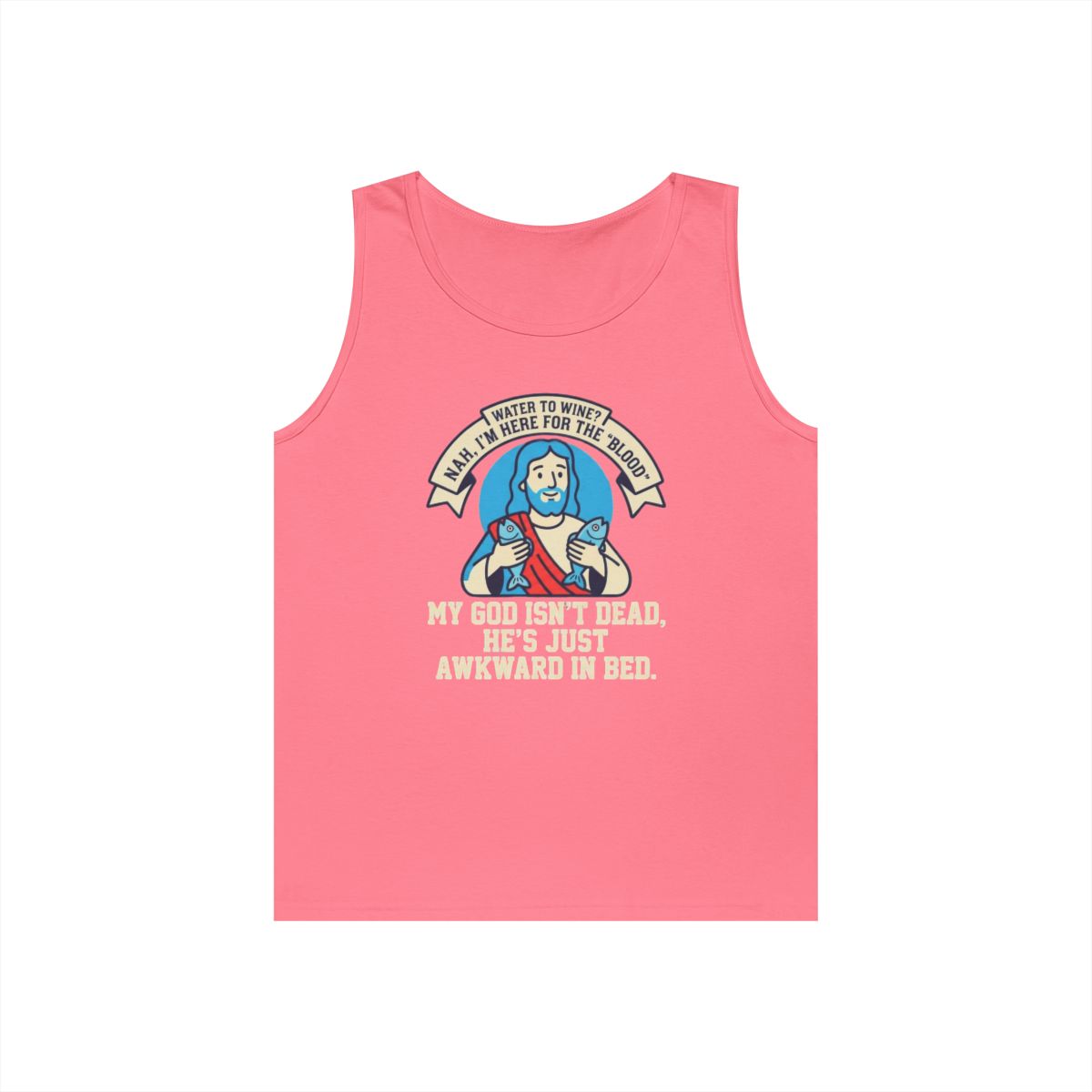 Color: Safety Pink | Good Book Series Not Dead Awkward In Bed Tank Top