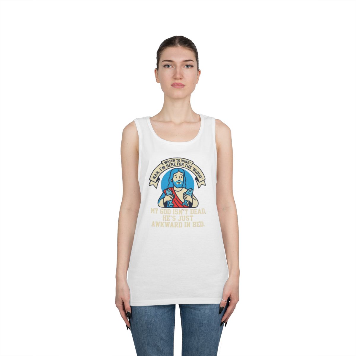 Color: White | Good Book Series Not Dead Awkward In Bed Tank Top