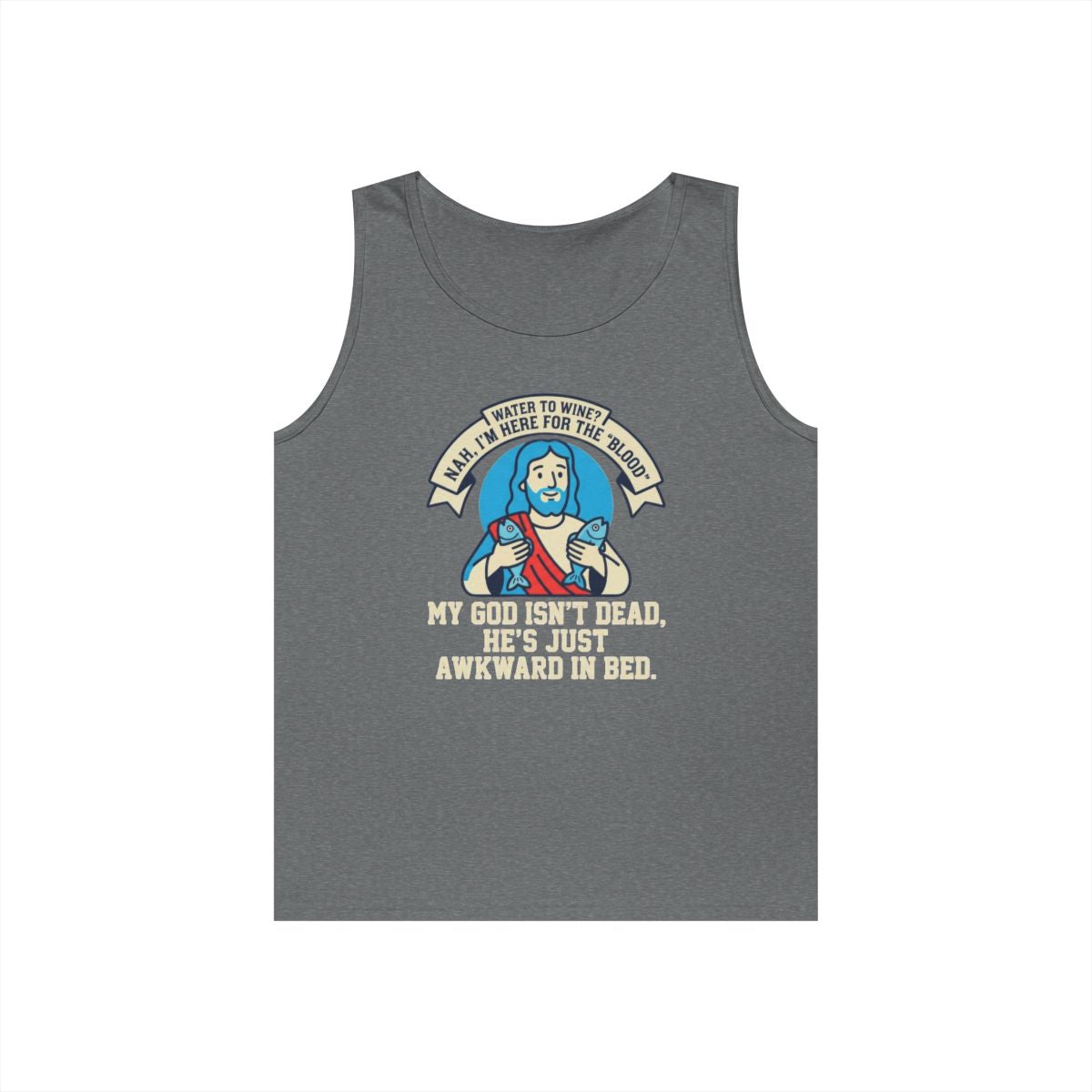 Color: Graphite Heather | Good Book Series Not Dead Awkward In Bed Tank Top