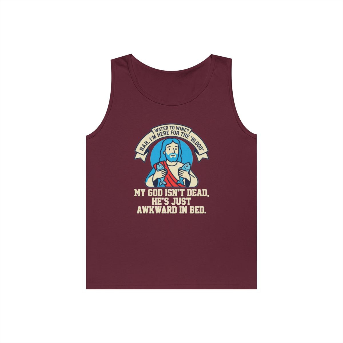 Color: Maroon | Good Book Series Not Dead Awkward In Bed Tank Top
