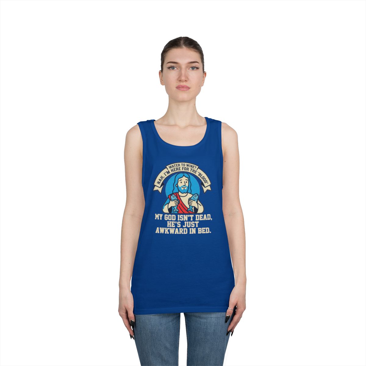 Color: Royal | Good Book Series Not Dead Awkward In Bed Tank Top