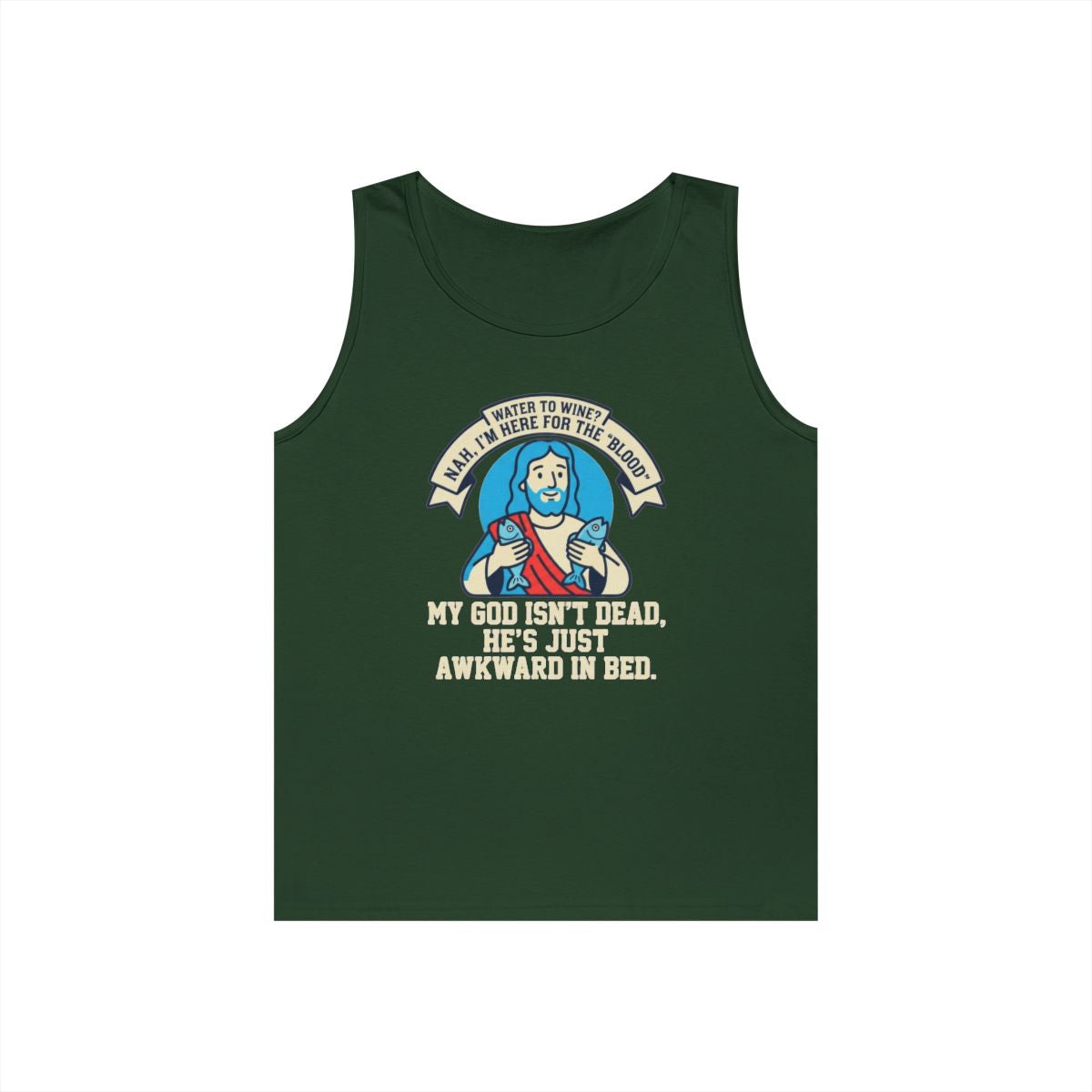 Color: Forest Green | Good Book Series Not Dead Awkward In Bed Tank Top