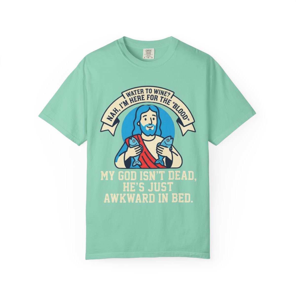 Color: Island Reef | Good Book Series Not Dead Awkward In Bed Unisex Garment-Dyed Tee