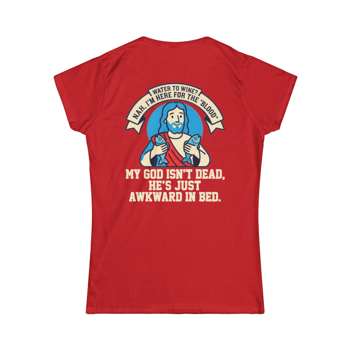 Color: Red | Good Book Series Not Dead Awkward In Bed Women's Tee
