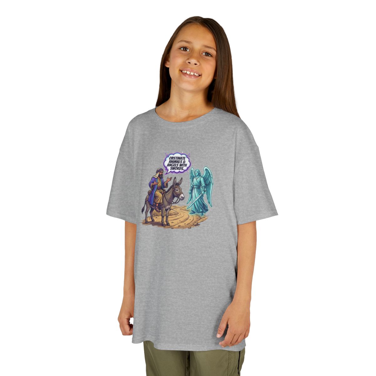 Color: Sport Grey | Good Book Series Obstinate Animals & Angels With Swords Kids Tee