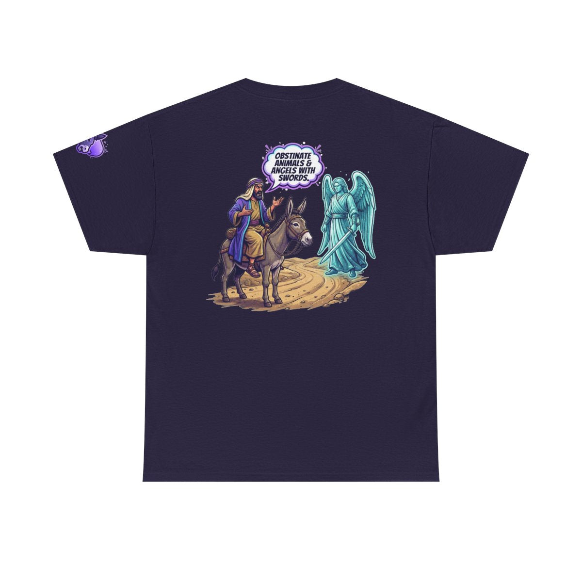 Color: Blackberry | Good Book Series Obstinate Animals & Angels With Swords Premium Graphic Tee