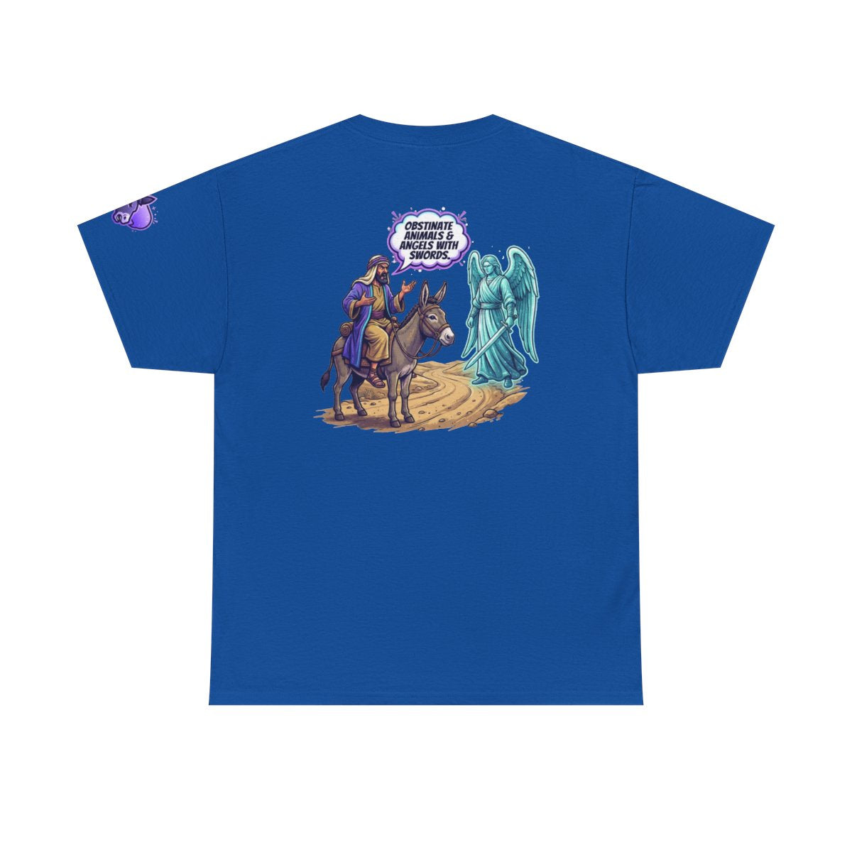 Color: Royal | Good Book Series Obstinate Animals & Angels With Swords Premium Graphic Tee