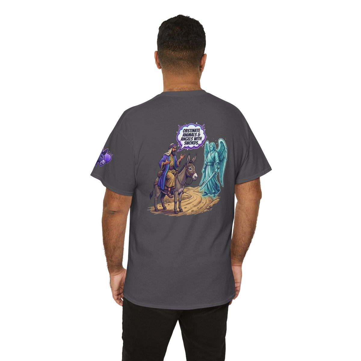 Color: Charcoal | Good Book Series Obstinate Animals & Angels With Swords Premium Graphic Tee