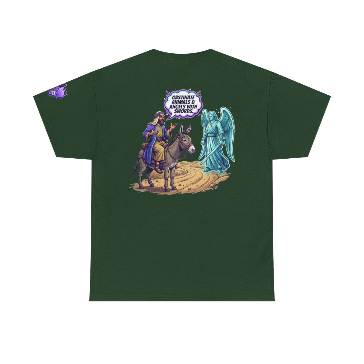 Color: Forest Green | Good Book Series Obstinate Animals & Angels With Swords Premium Graphic Tee