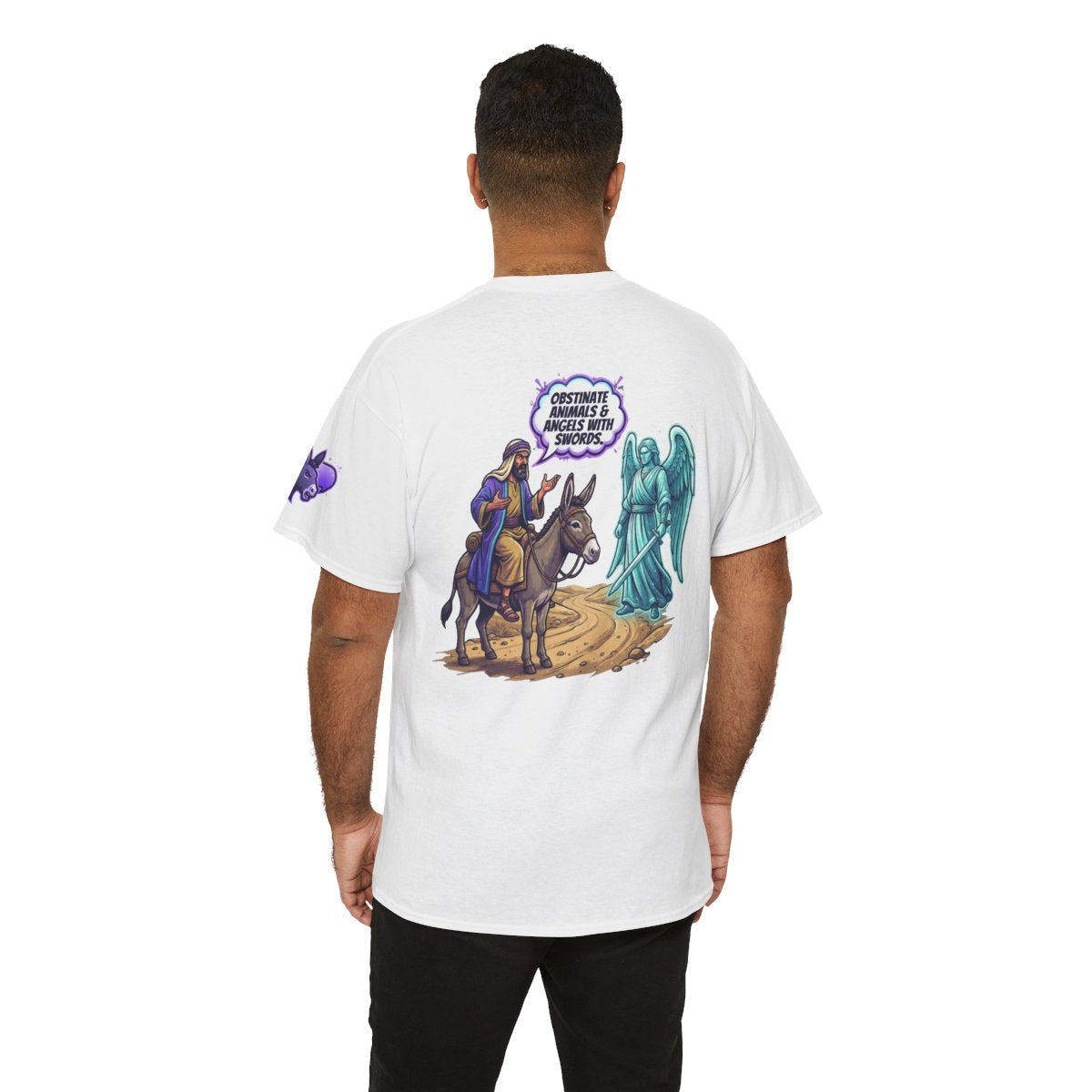 Color: White | Good Book Series Obstinate Animals & Angels With Swords Premium Graphic Tee
