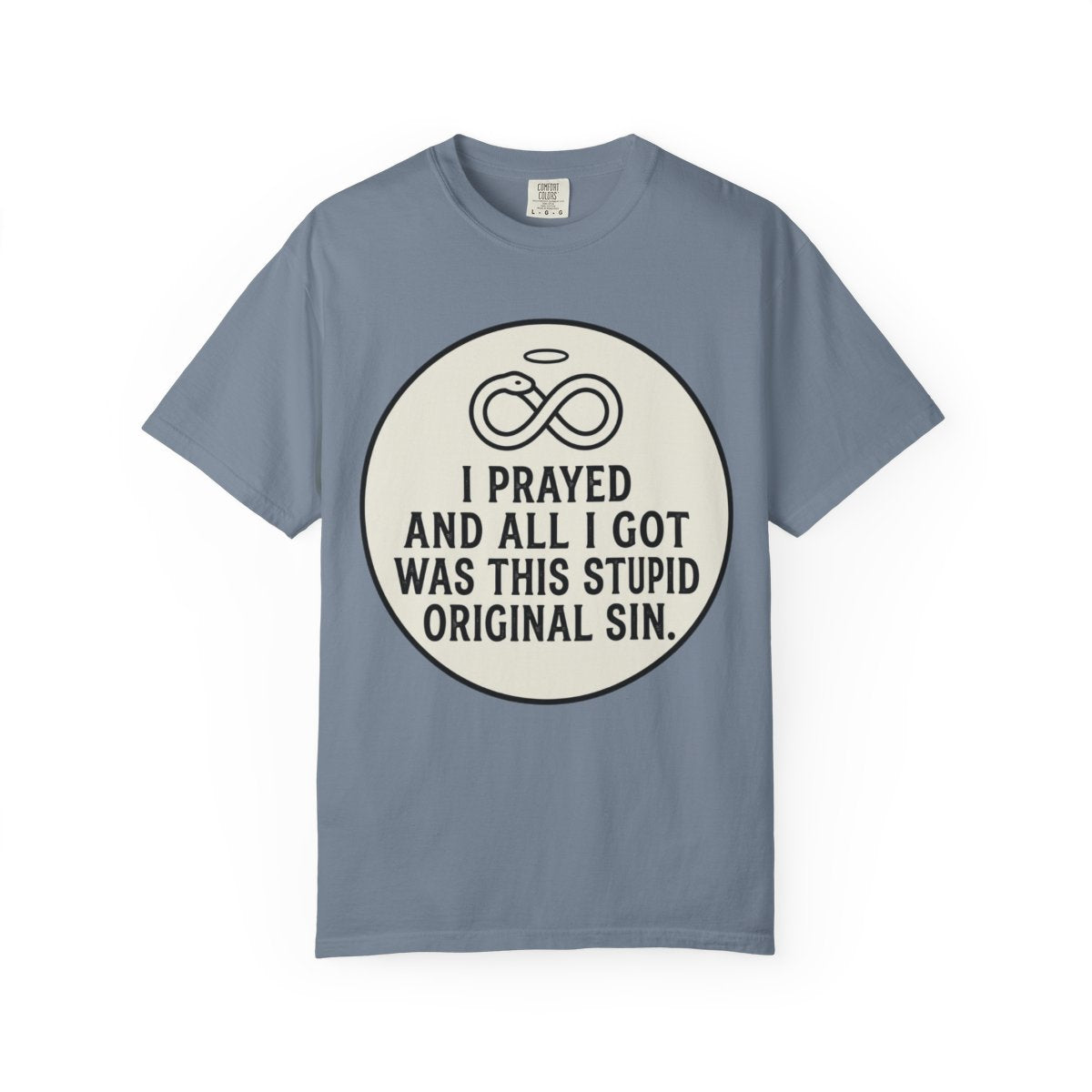 Color: Blue Jean | Good Book Series Original Sin Unisex Garment-Dyed Tee