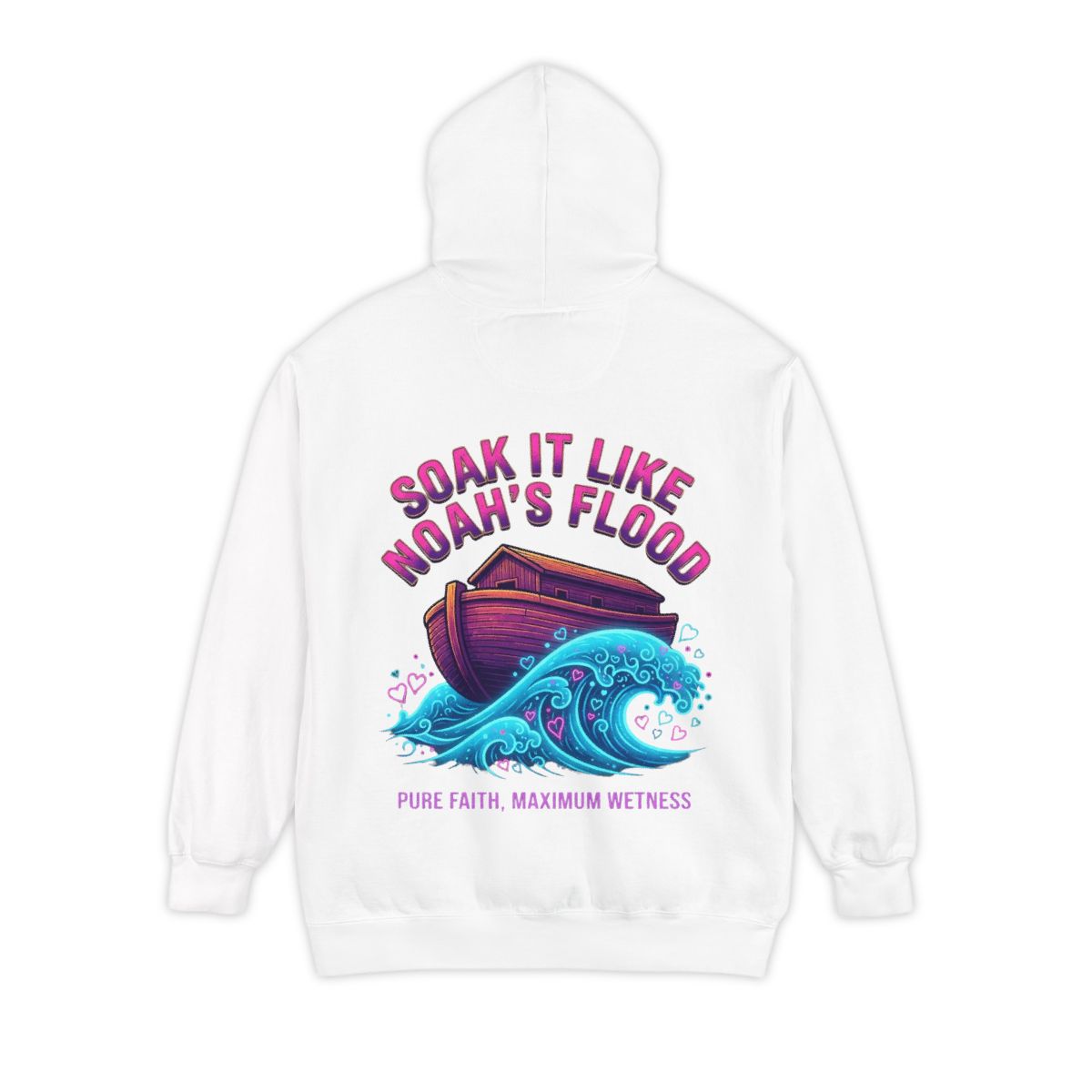 Color: White | Good Book Series Soak it Like Noah's Flood Garment-Dyed Hoodie