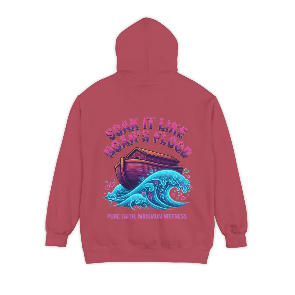 Color: Crimson | Good Book Series Soak it Like Noah's Flood Garment-Dyed Hoodie