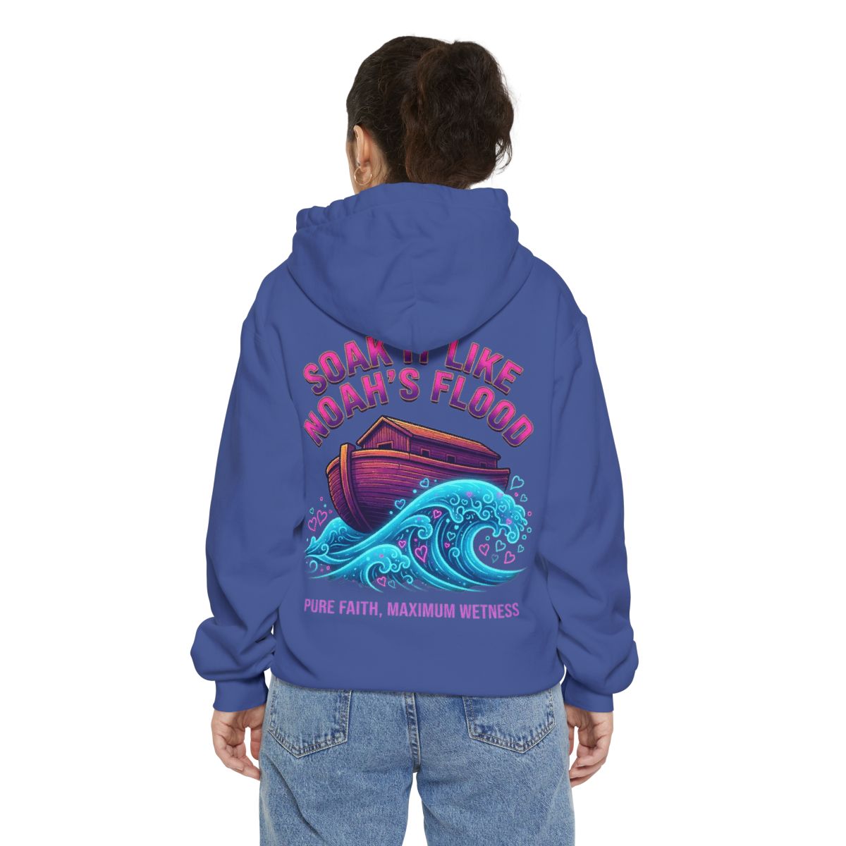 Color: Flo Blue | Good Book Series Soak it Like Noah's Flood Garment-Dyed Hoodie