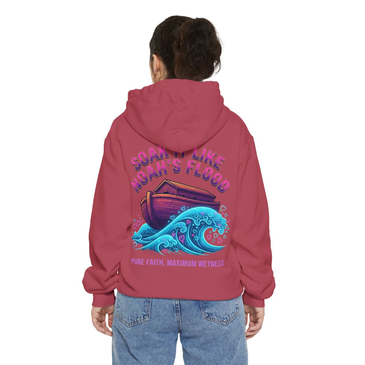 Color: Crimson | Good Book Series Soak it Like Noah's Flood Garment-Dyed Hoodie