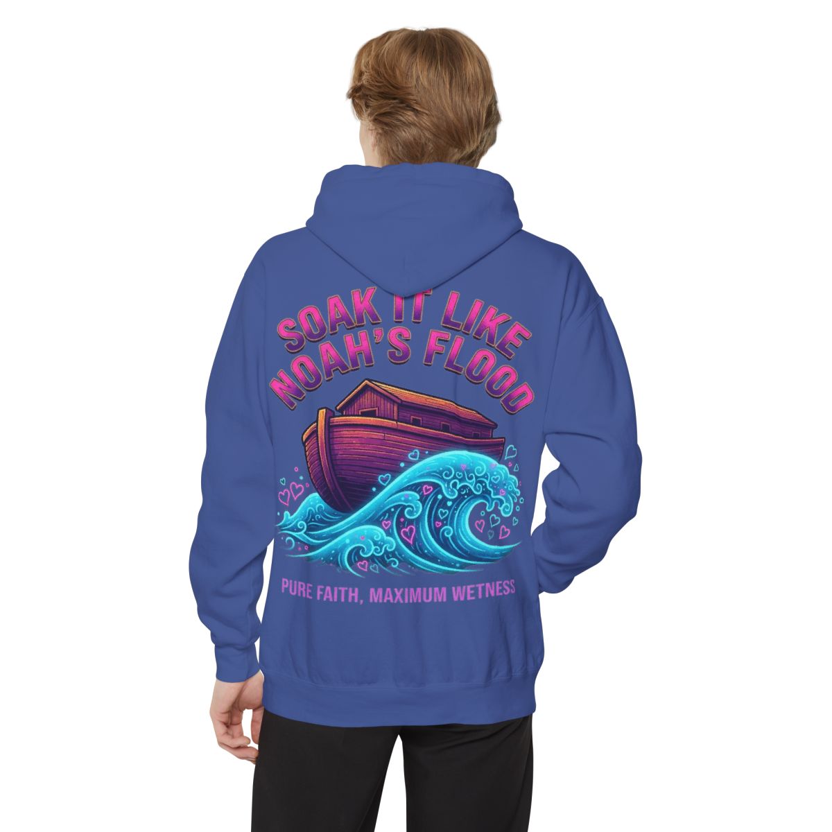 Color: Flo Blue | Good Book Series Soak it Like Noah's Flood Garment-Dyed Hoodie