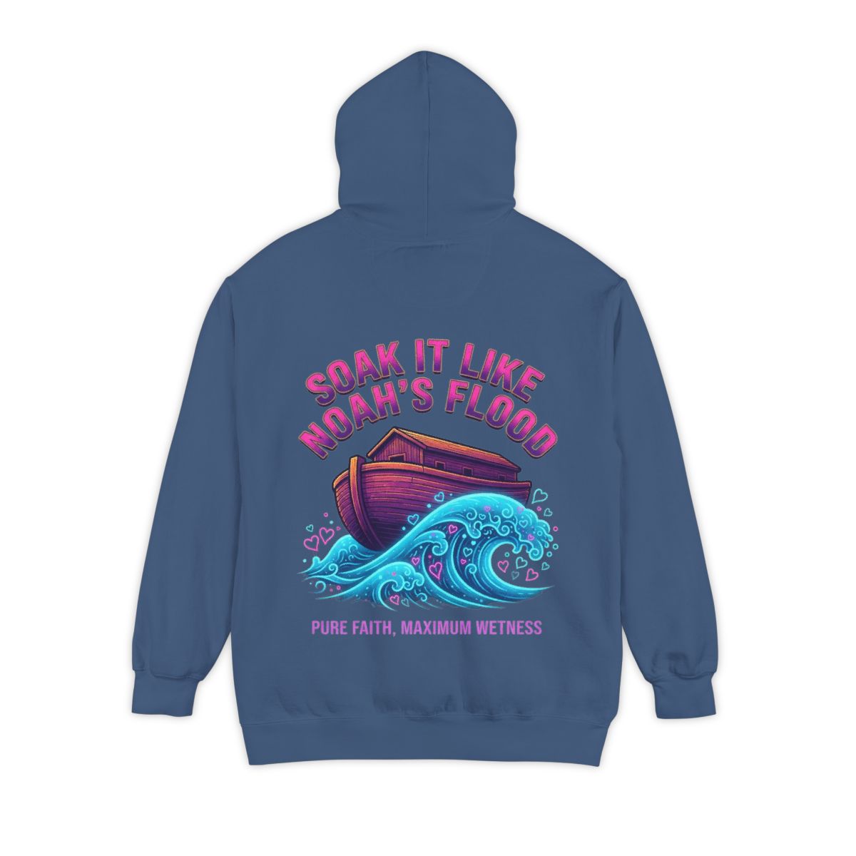 Color: True Navy | Good Book Series Soak it Like Noah's Flood Garment-Dyed Hoodie