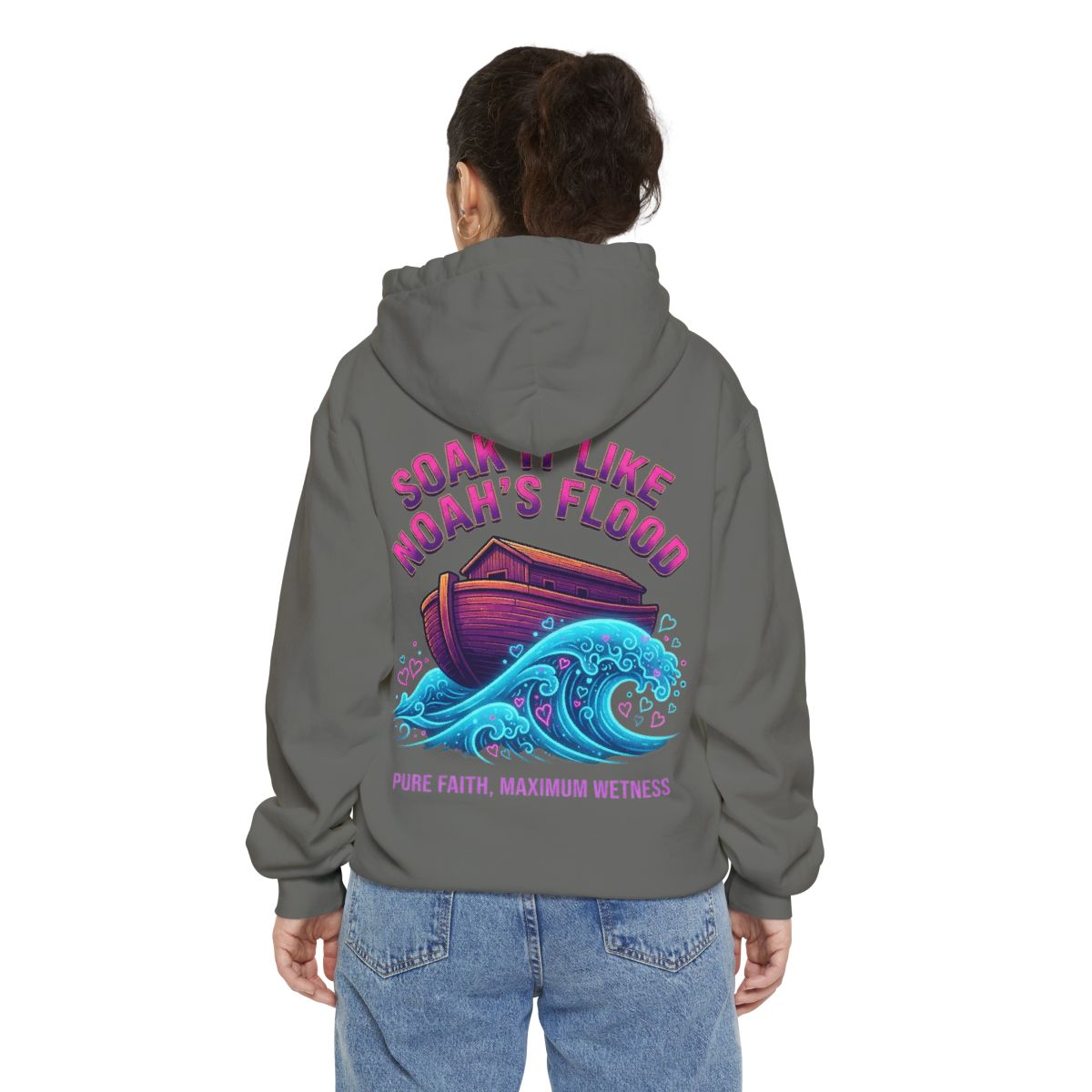 Color: Grey | Good Book Series Soak it Like Noah's Flood Garment-Dyed Hoodie