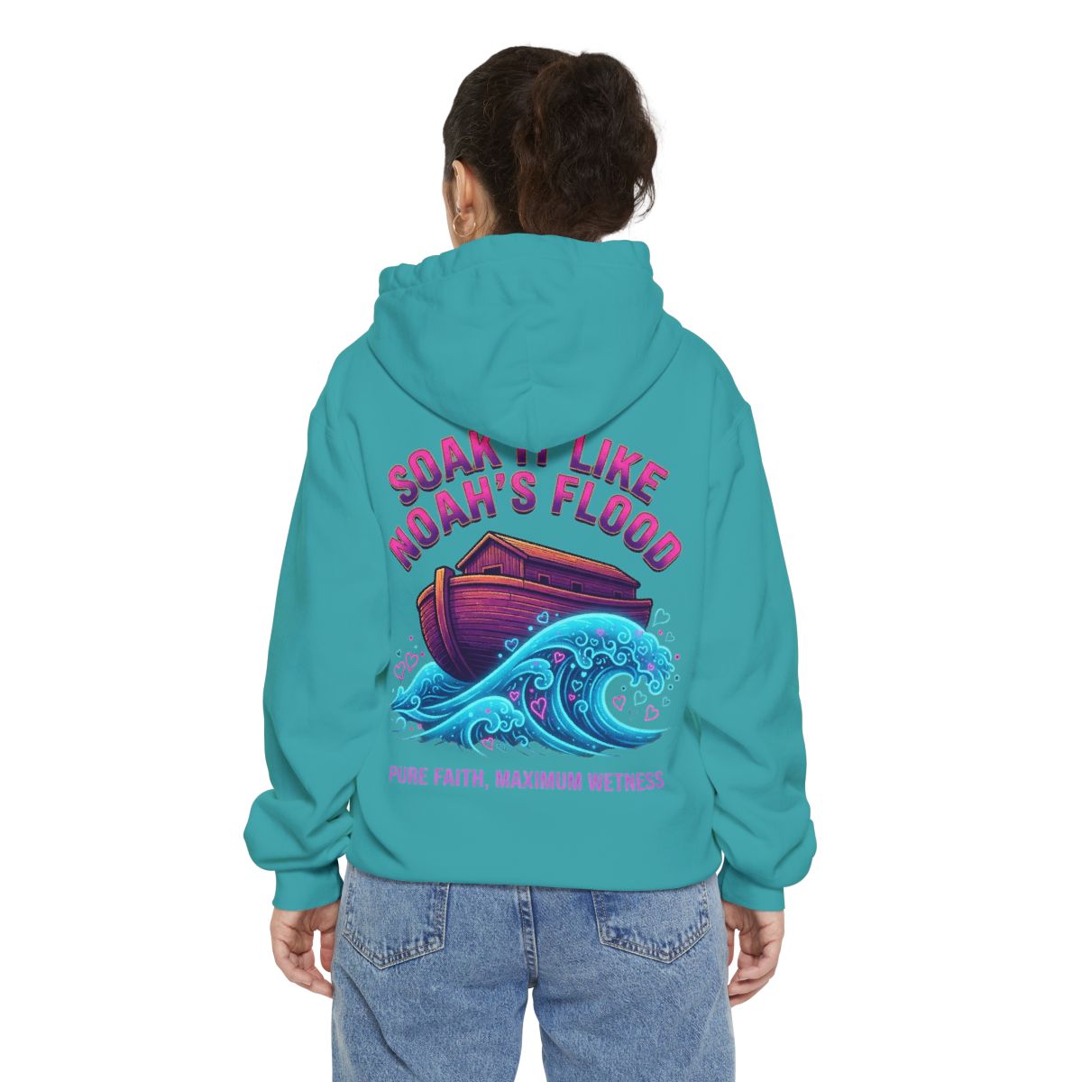 Color: Seafoam | Good Book Series Soak it Like Noah's Flood Garment-Dyed Hoodie
