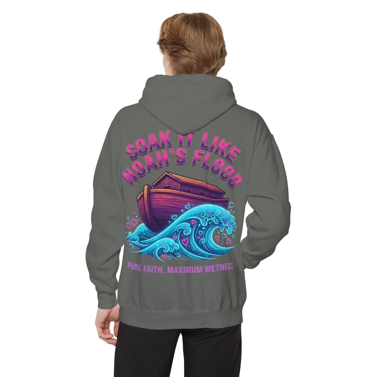 Color: Grey | Good Book Series Soak it Like Noah's Flood Garment-Dyed Hoodie
