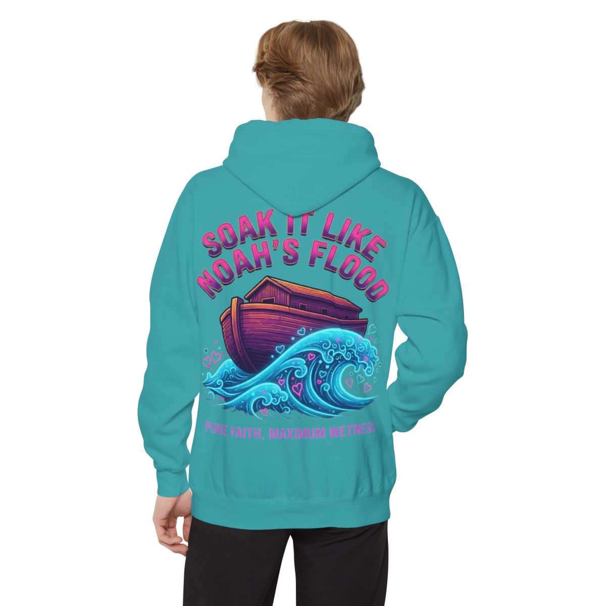 Color: Seafoam | Good Book Series Soak it Like Noah's Flood Garment-Dyed Hoodie