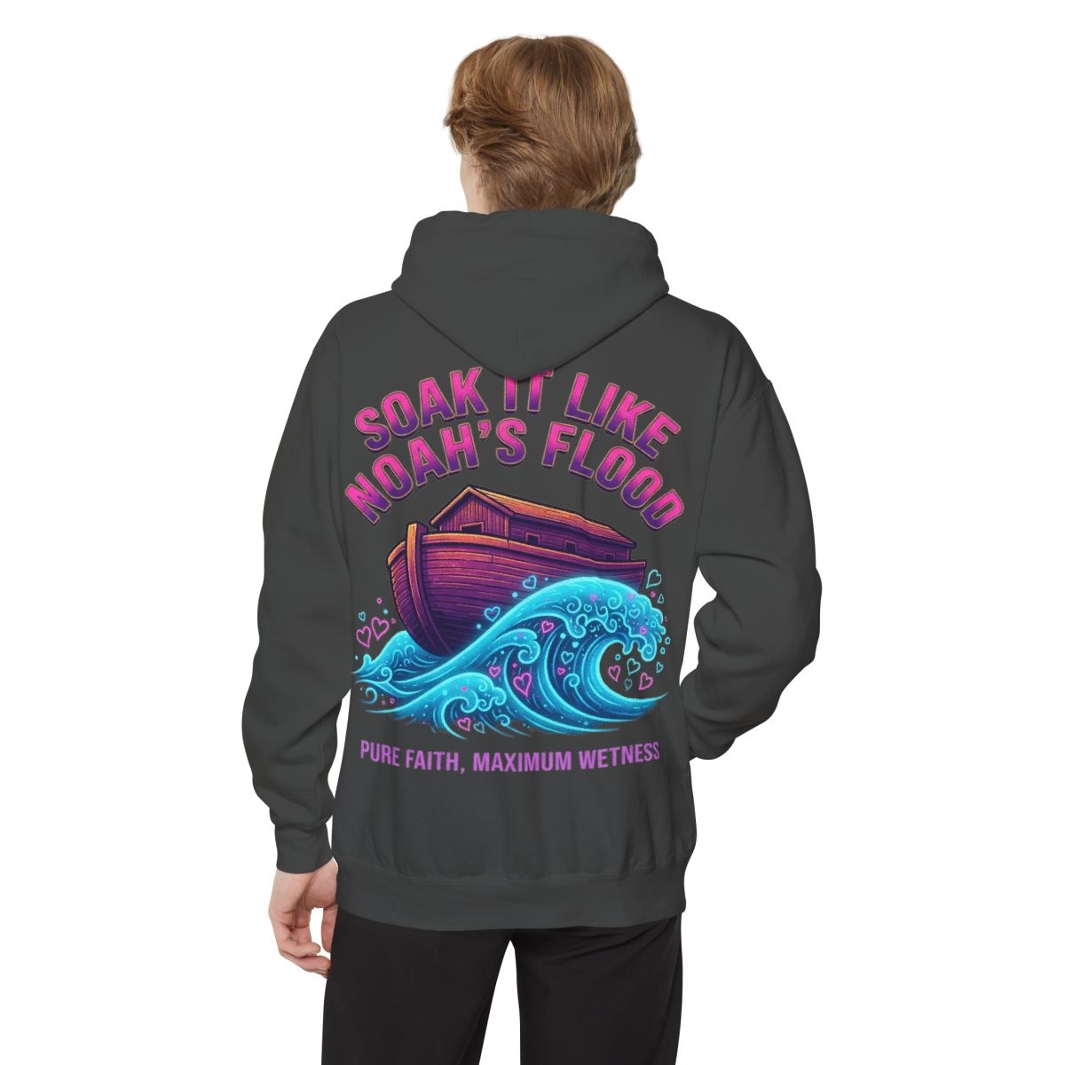 Color: Pepper | Good Book Series Soak it Like Noah's Flood Garment-Dyed Hoodie