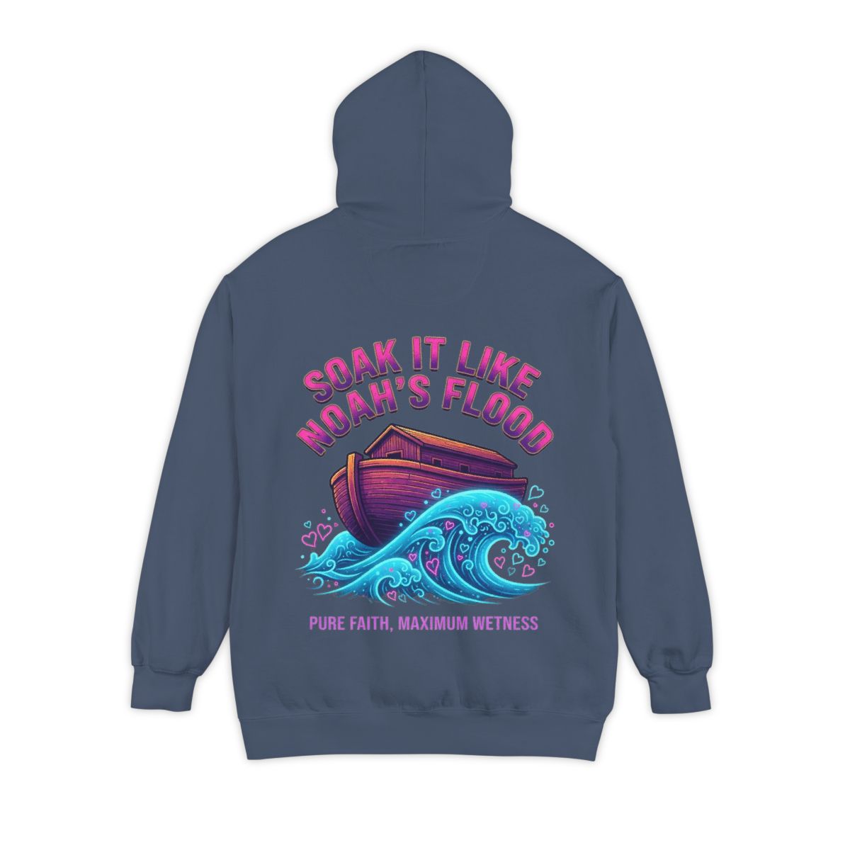 Color: Denim | Good Book Series Soak it Like Noah's Flood Garment-Dyed Hoodie