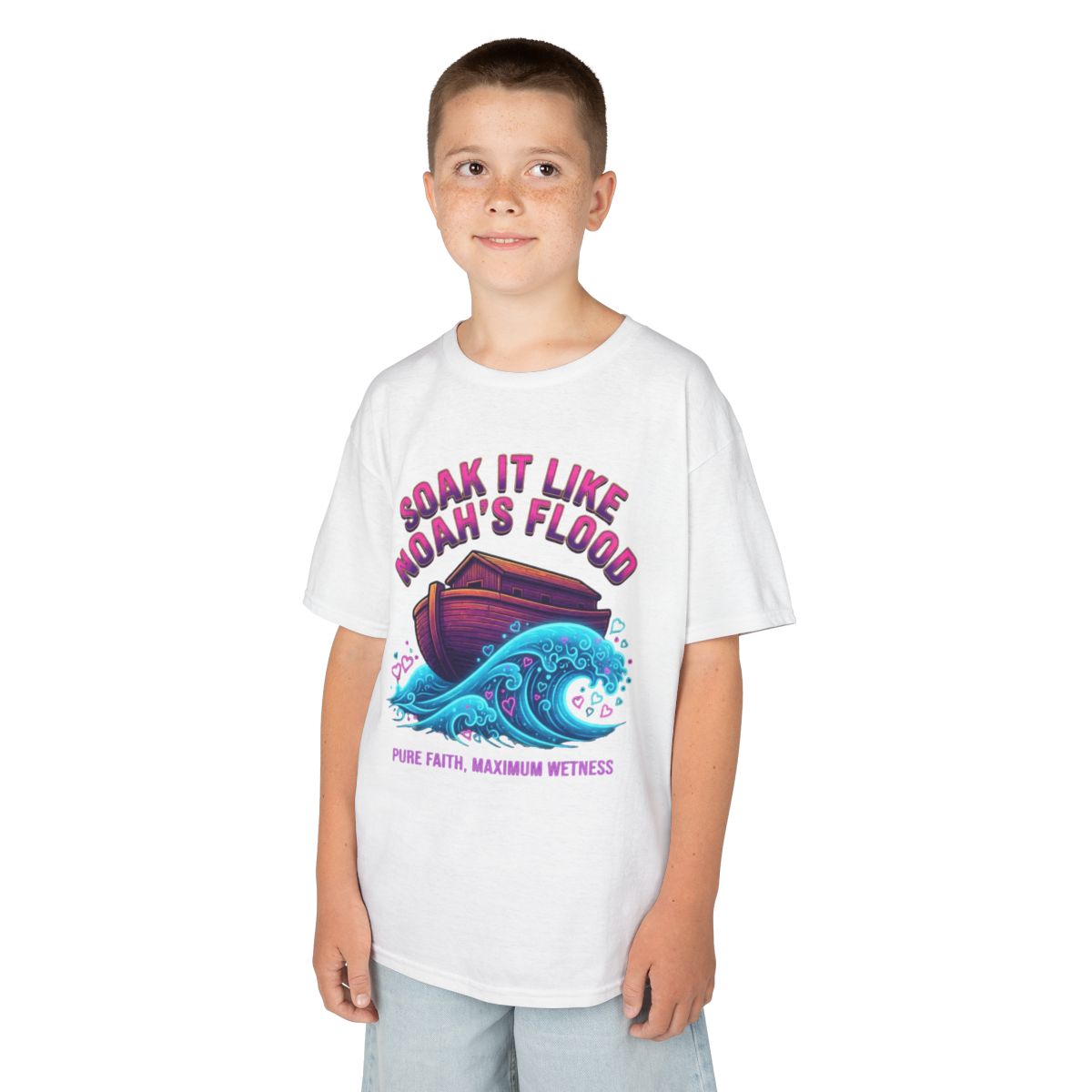 Color: White | Good Book Series Soak it Like Noah's Flood Kids Tee