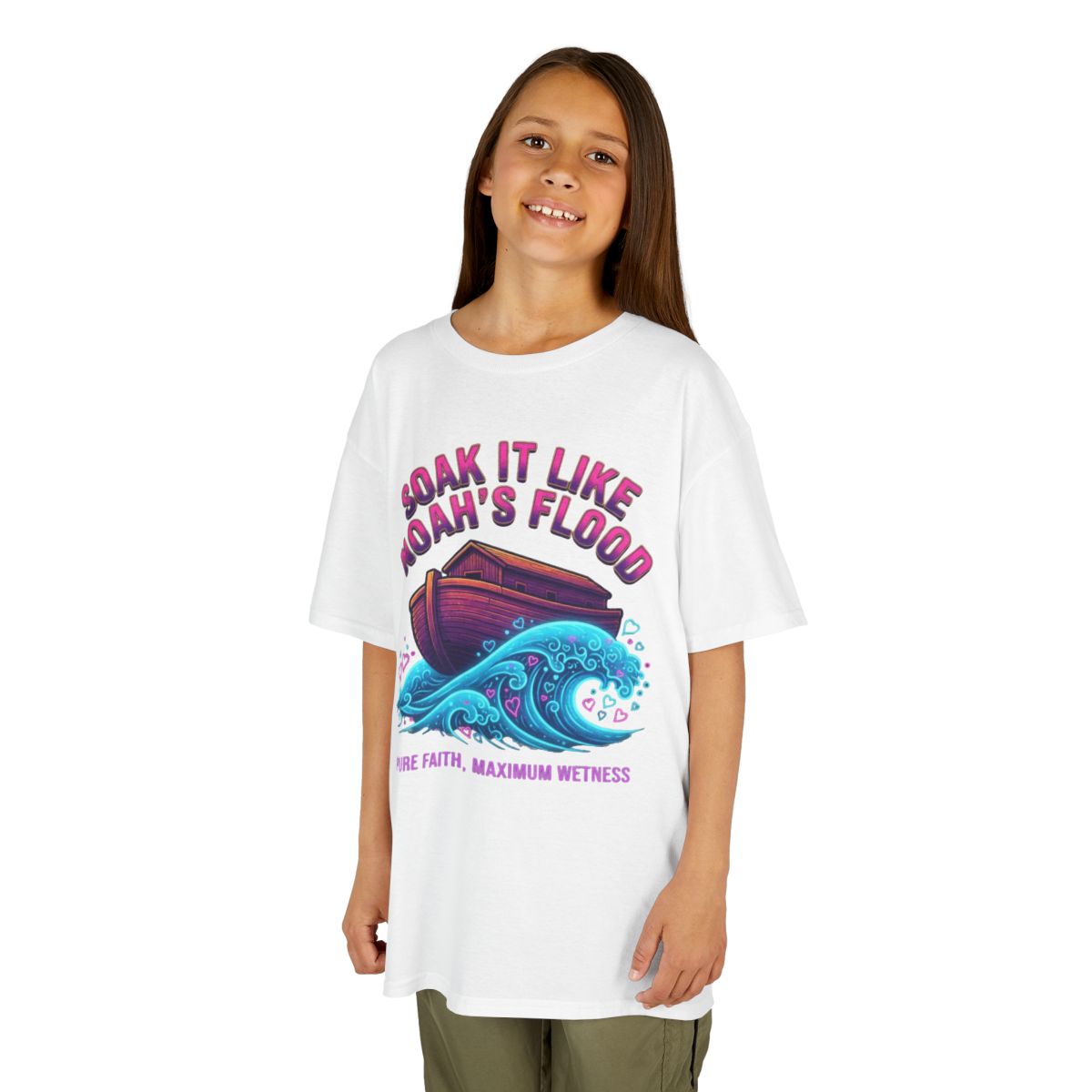 Color: White | Good Book Series Soak it Like Noah's Flood Kids Tee