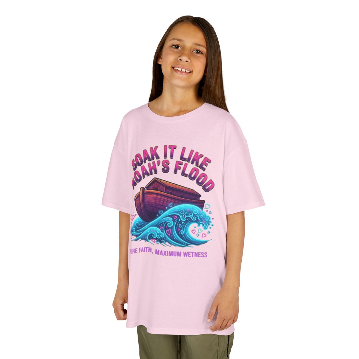 Color: Light Pink | Good Book Series Soak it Like Noah's Flood Kids Tee