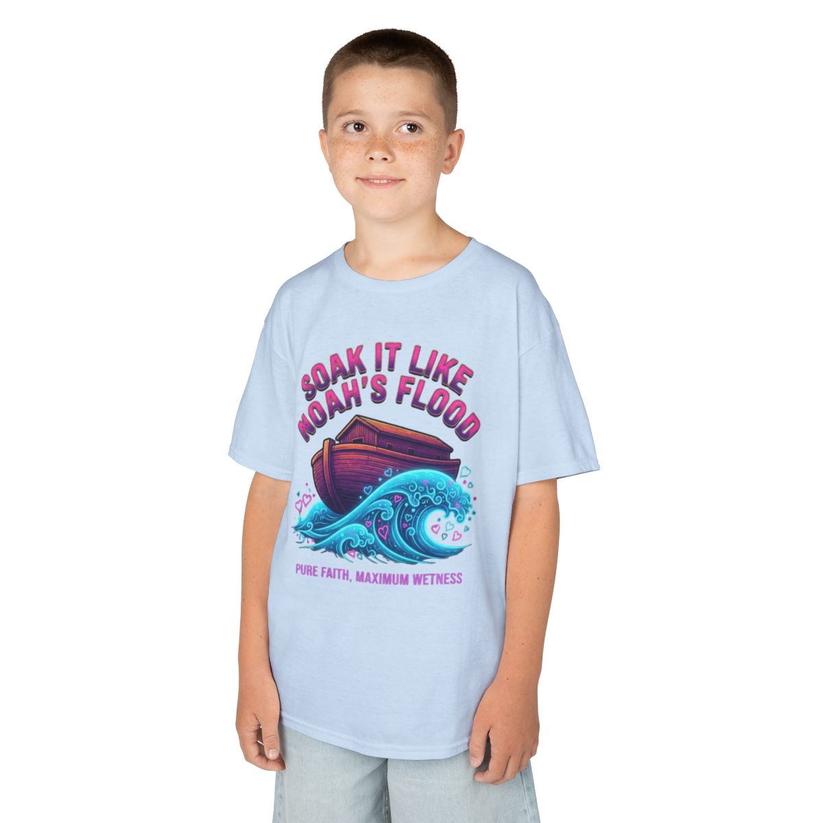Color: Light Blue | Good Book Series Soak it Like Noah's Flood Kids Tee