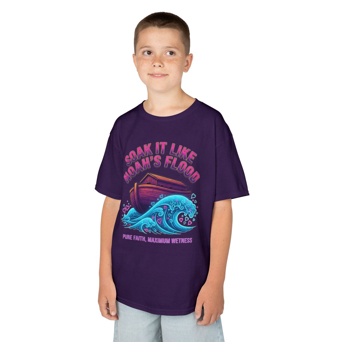 Color: Purple | Good Book Series Soak it Like Noah's Flood Kids Tee