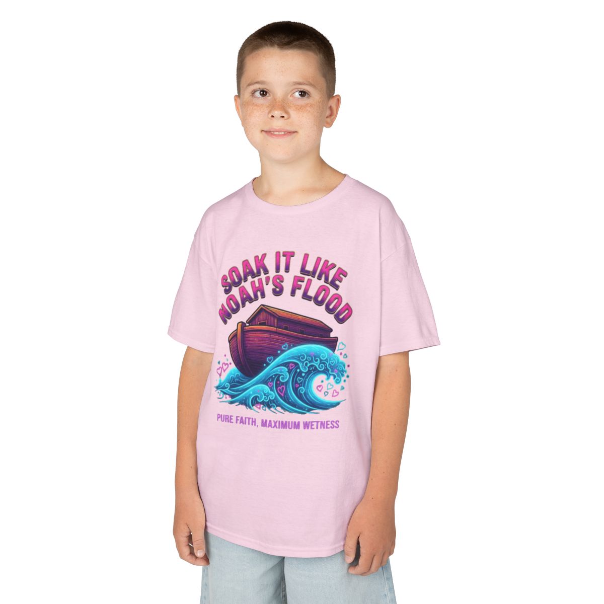 Color: Light Pink | Good Book Series Soak it Like Noah's Flood Kids Tee