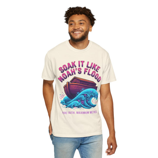 Color: Ivory | Good Book Series Soak it Like Noah's Flood Unisex Garment-Dyed Tee
