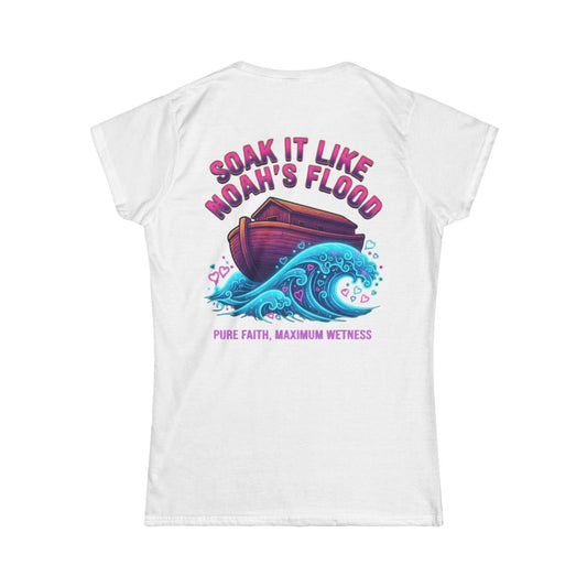 Color: White | Good Book Series Soak it Like Noah's Flood Women's Tee