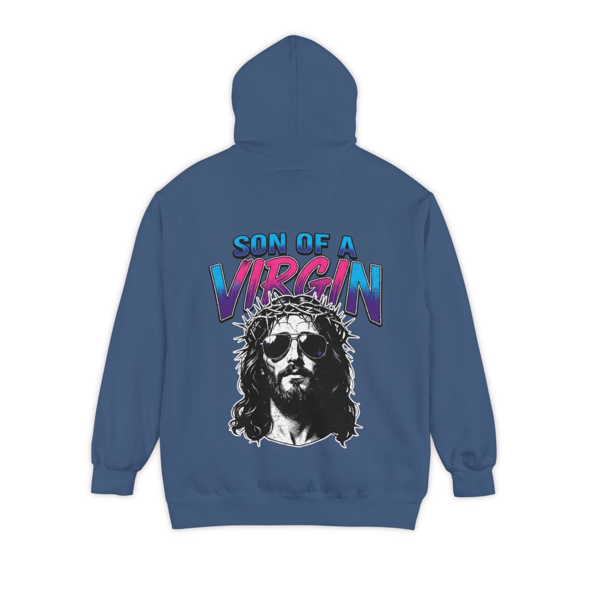 Color: True Navy | Good Book Series - Son of A Virgin Garment-Dyed Hoodie
