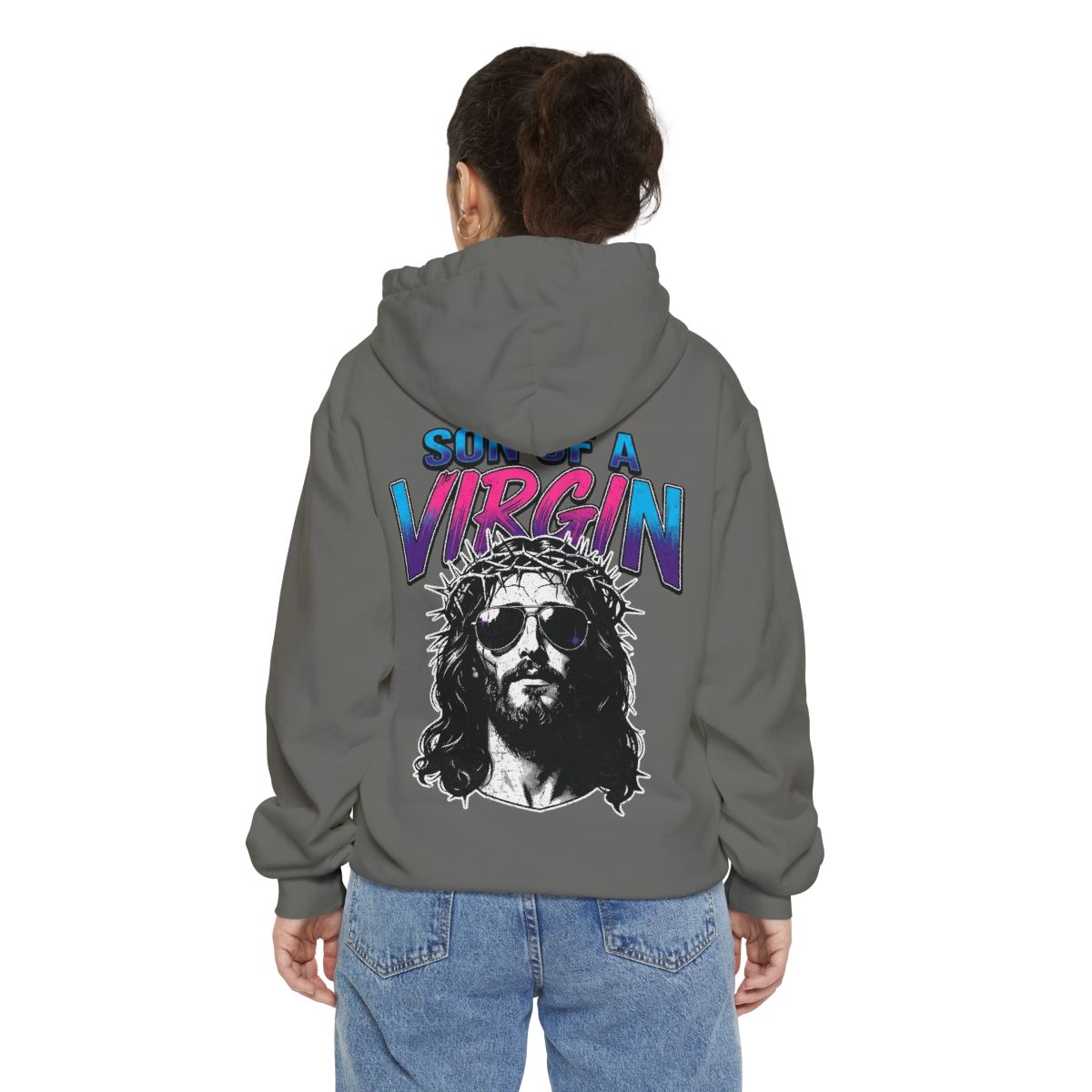 Color: Grey | Good Book Series - Son of A Virgin Garment-Dyed Hoodie