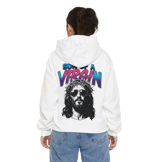 Color: White | Good Book Series - Son of A Virgin Garment-Dyed Hoodie