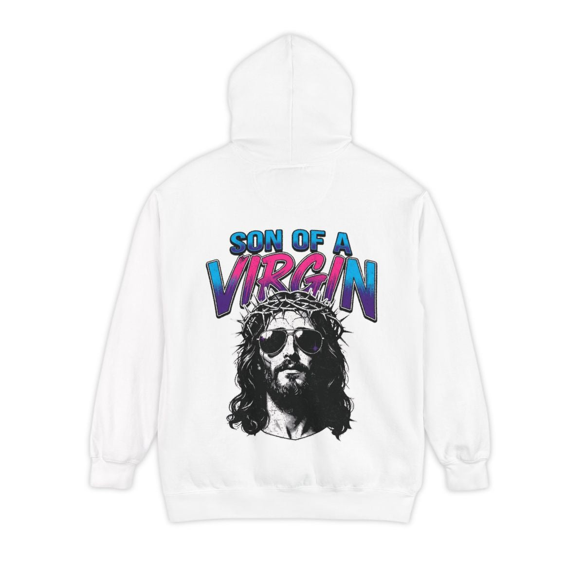 Color: White | Good Book Series - Son of A Virgin Garment-Dyed Hoodie