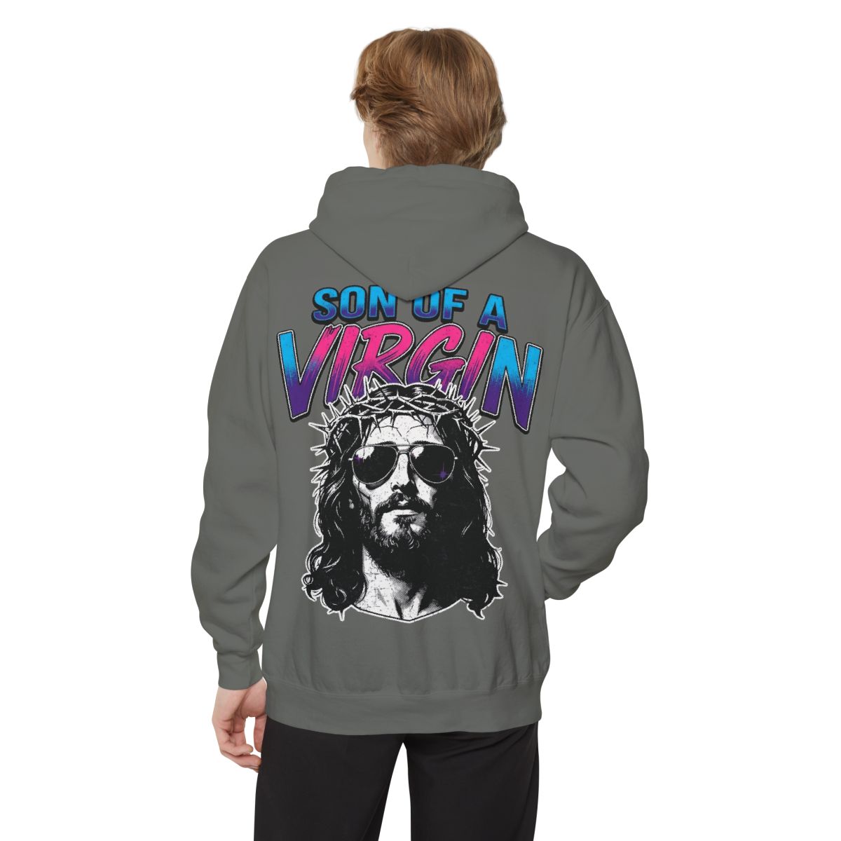 Color: Grey | Good Book Series - Son of A Virgin Garment-Dyed Hoodie