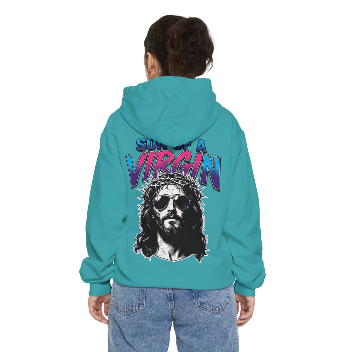Color: Seafoam | Good Book Series - Son of A Virgin Garment-Dyed Hoodie