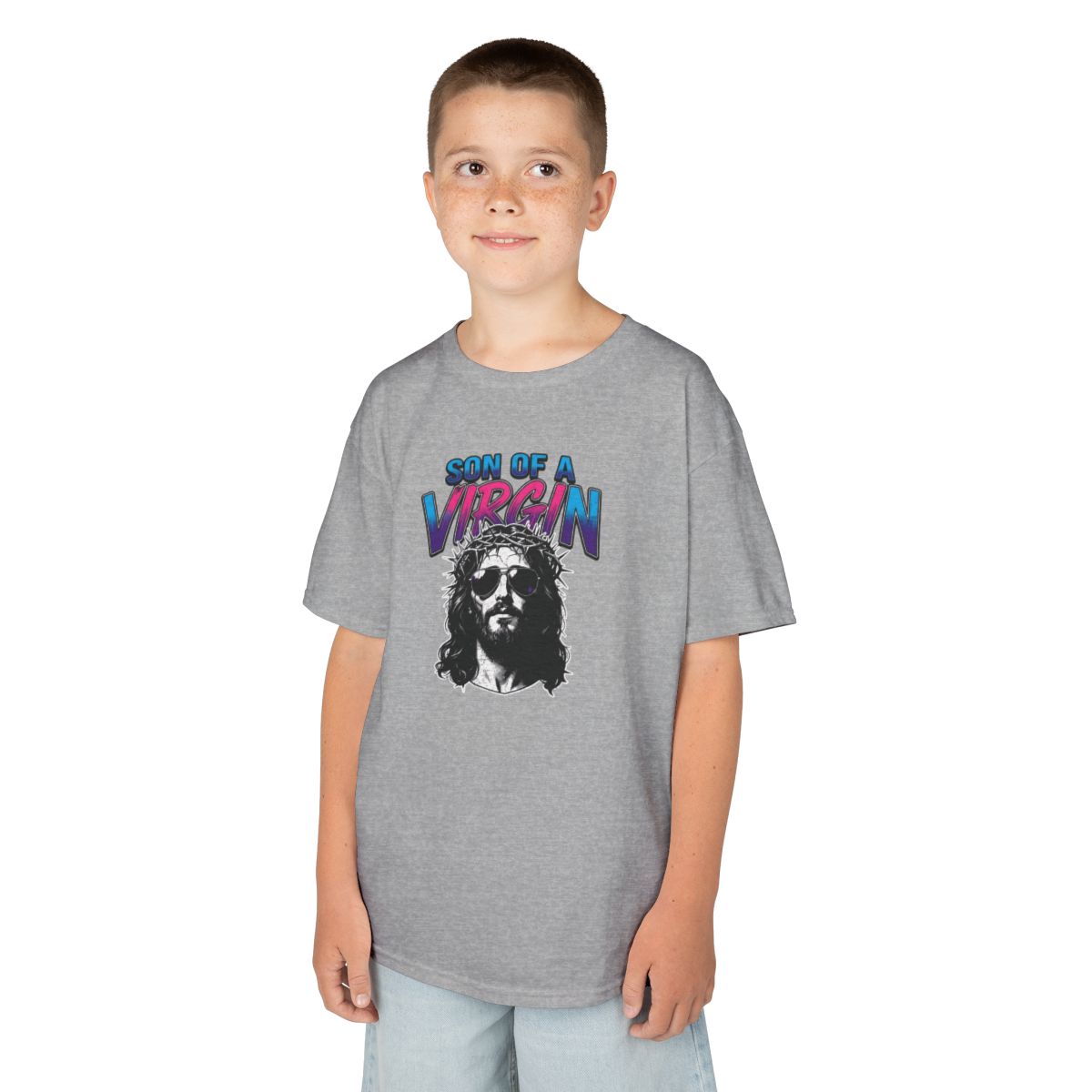 Color: Sport Grey | Good Book Series - Son of A Virgin Kids Tee